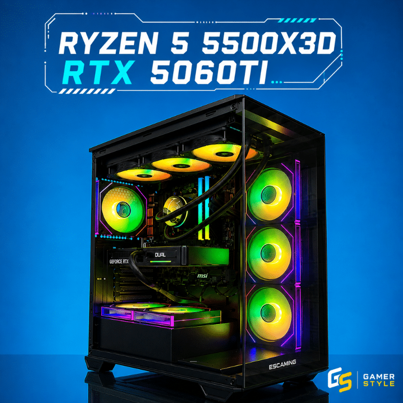 PC Gamer RYZEN 5 5500X3D + RTX 5060 TI