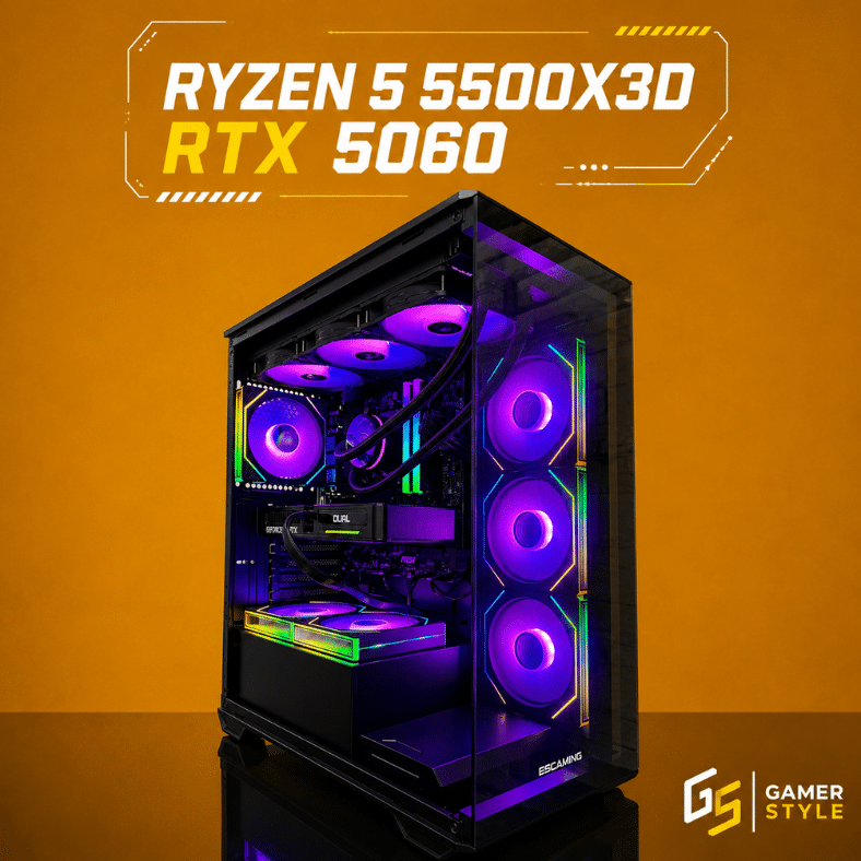 PC Gamer RYZEN 5 5500X3D + RTX 5060