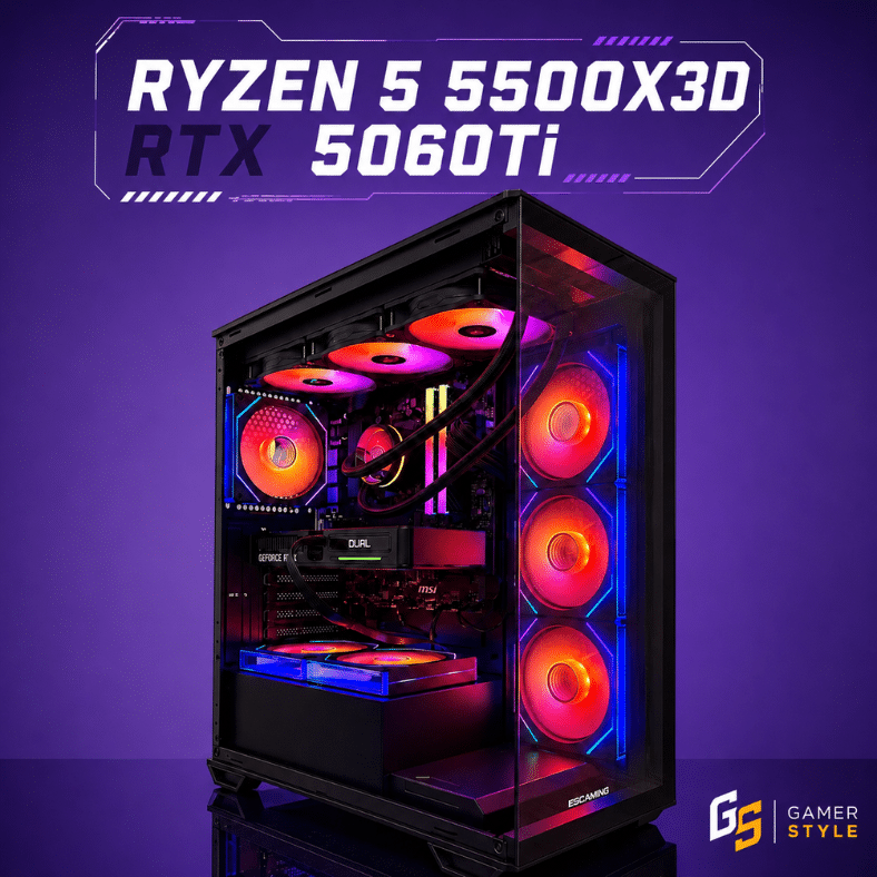 PC Gamer RYZEN 5 5500X3D + RTX 5060 TI